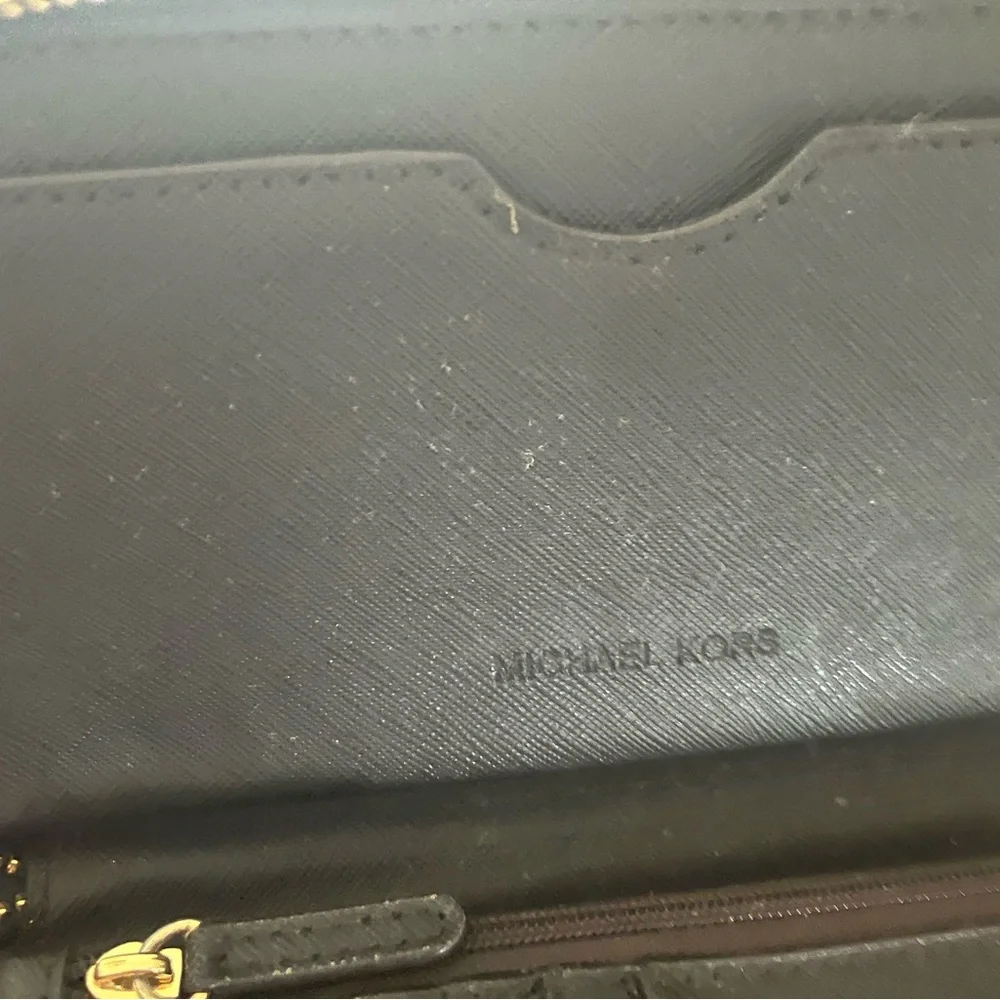 Brown Micheal Kors Wristlet Wallet with Gold Accents - Picture 8 of 10